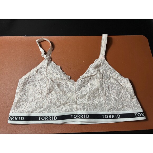 Torrid Women's Lace Bralette with Logo Band Blush Pink Plus Size 1 - Picture 1 of 4